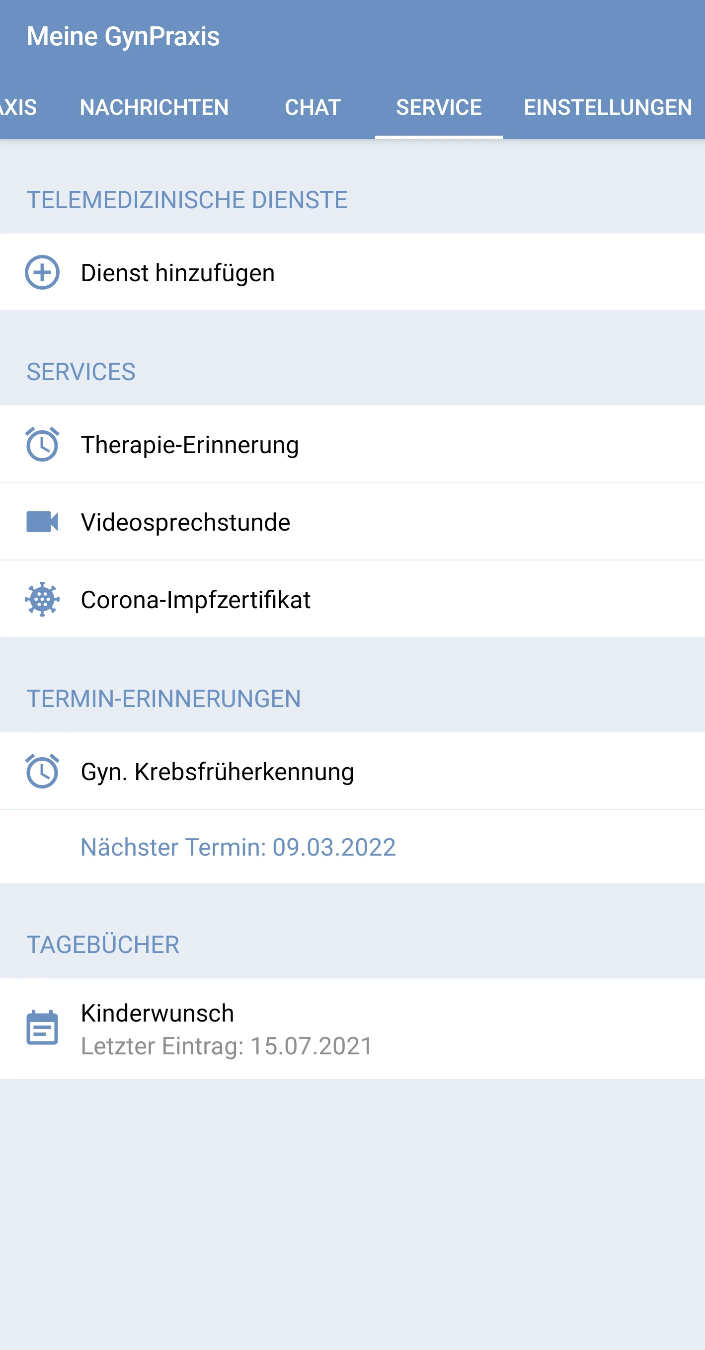 PraxisApp - Meine GynPraxis screenshot