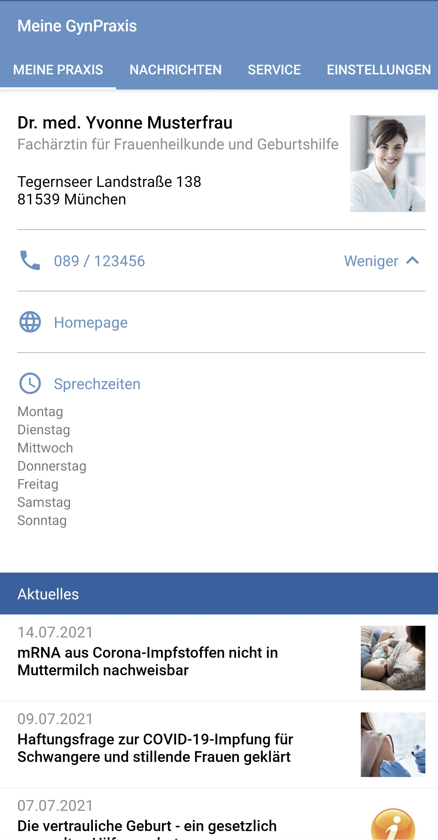 PraxisApp - Meine GynPraxis screenshot